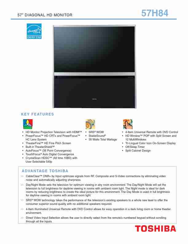 Toshiba Projection Television 57H84-page_pdf